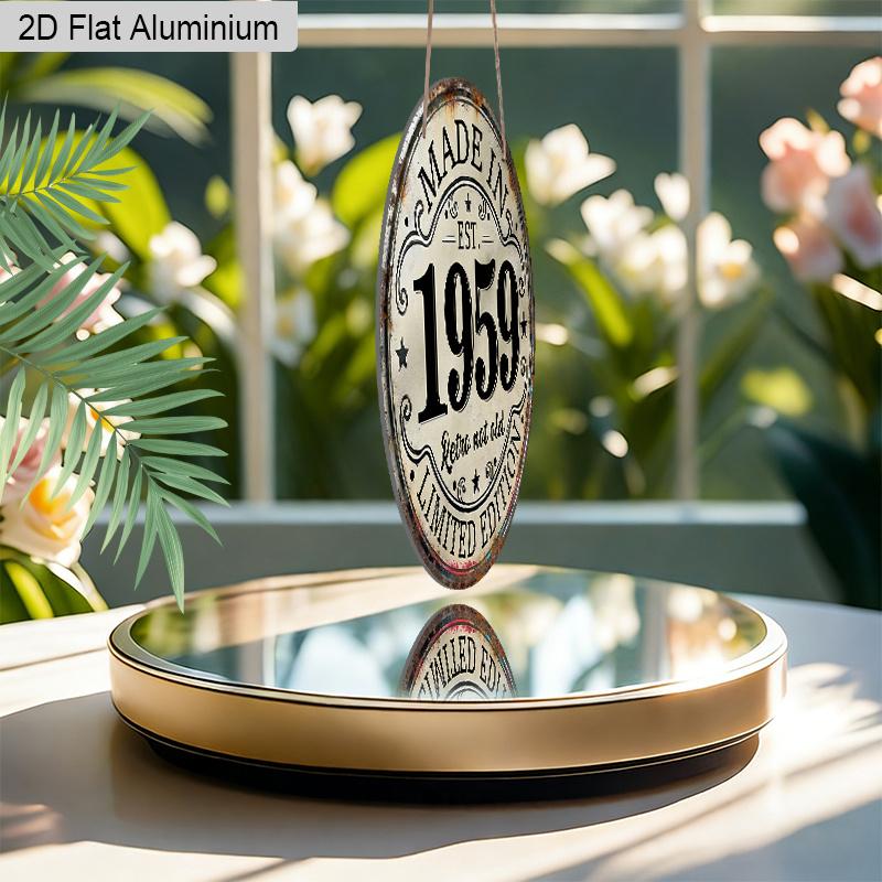2D Flat Vintage "Made in 1959" Aluminum Plaque, Wall Decor for Home Bar Cafe Garage, Ideal Birthday Gift for Friends