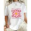 Oversized T Shirt Black Flower Print With Pink Daisy And Text Flower For Casual Wear