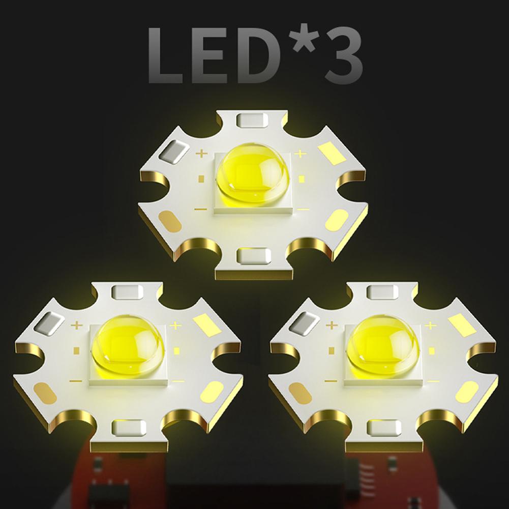 Smiling Shark Three Eyes Strong Light Multi Functional Compact Portable Outdoor Fixed Mini Charging And Focus Flashlight I4Z0