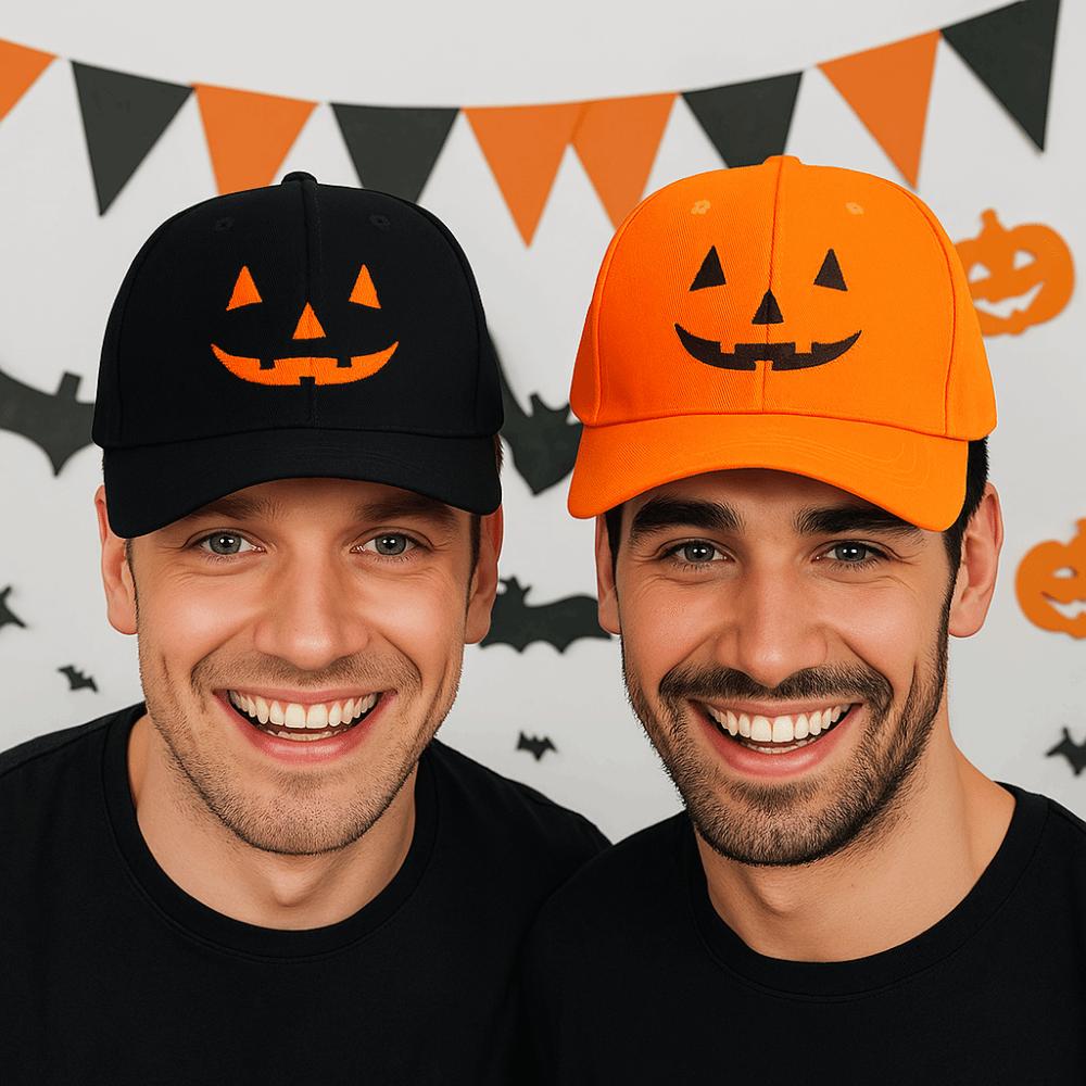Breathable Pumpkin Embroidery Hat Lightweight Sunshade Cap Funny Halloween Baseball Cap Festival