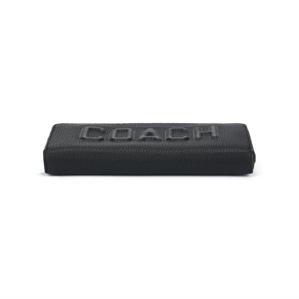 Coach 19 Logo Pattern Zipper Wallet Unisex wallet Black CW715-BLK
