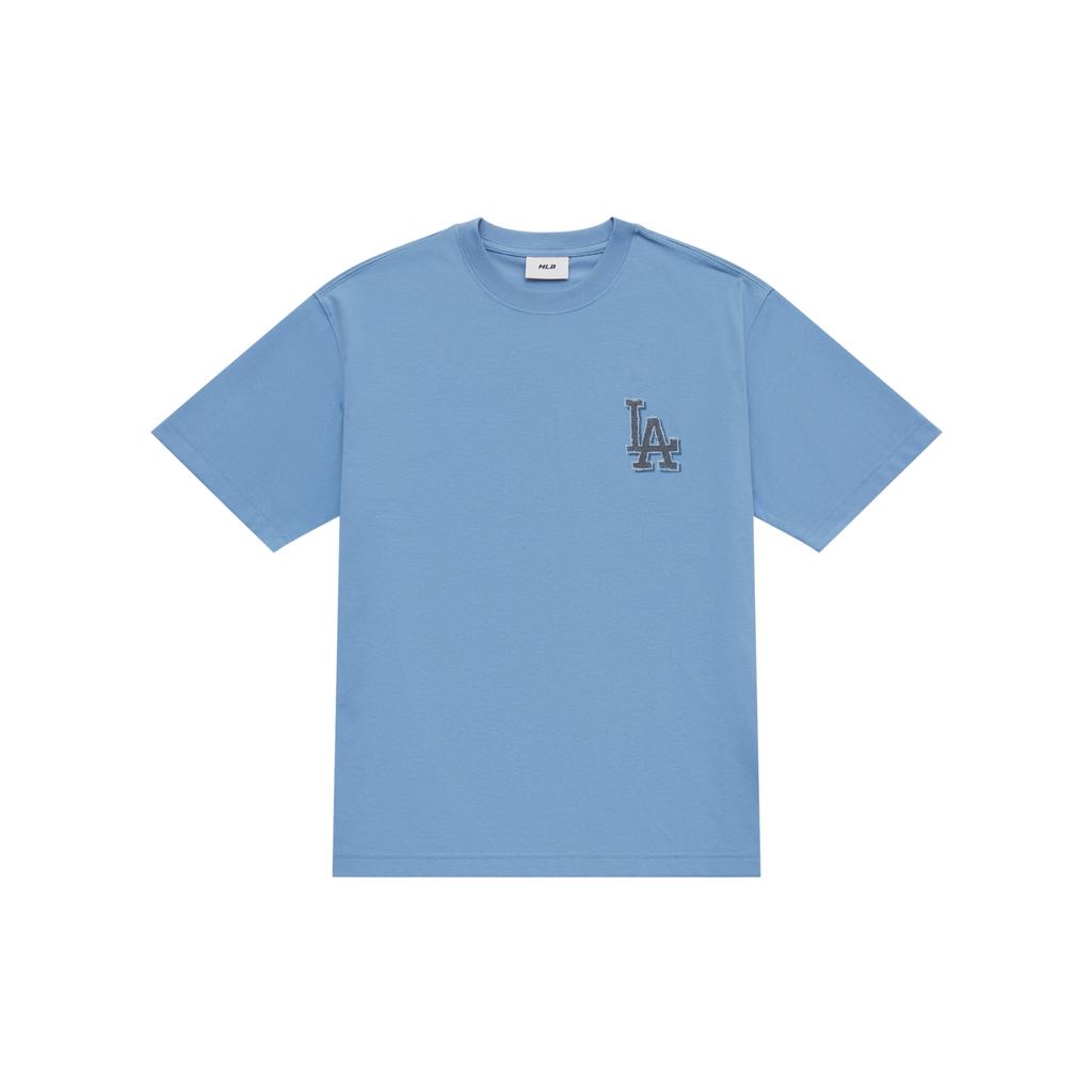 New MLB MONOGRAM Collection Los Angeles Dodgers SS25 T Shirt Unisex Dark Sky Blue 3ATSM1053-07SBD
