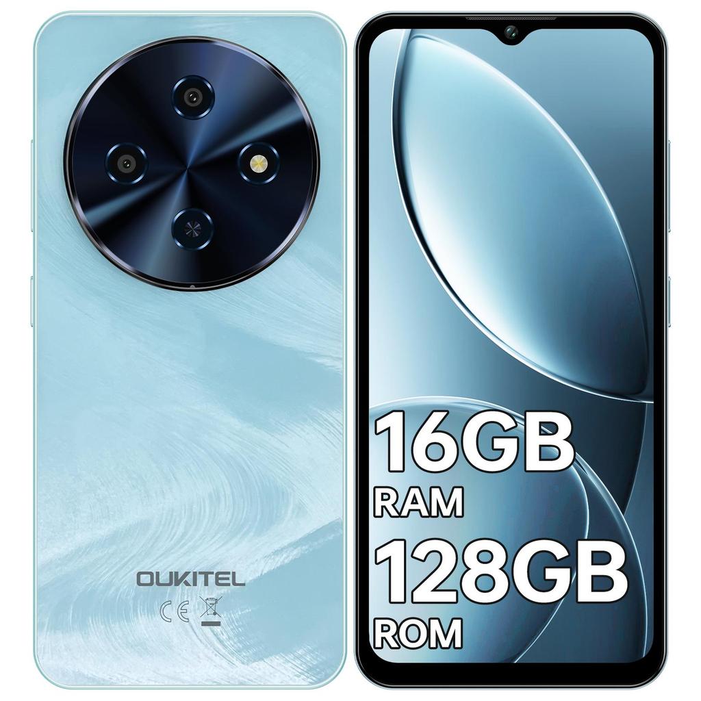 OUKITEL C5 Phone Unlocked, 16(4+12) GB RAM+128GB/TF 1TB ROM Cell Phone, 6.52" Waterdrop Display, 5000mAh Battery Android Phones