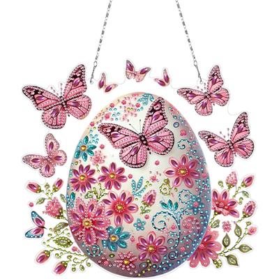 2pcs Acrylic 2D Flat DIY Special Shape Hanging Diamond Art Kits Diamond Painting Set Rhinestone Diamond Art Window Pendants