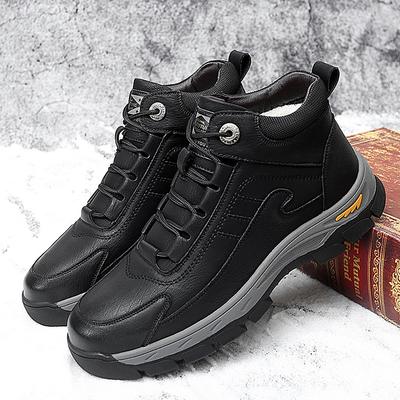 Fashion Men Ankle Boots Outdoor Shoes Style Formal Men Shoes Casual Designer Fashion Lace-up 2024 Plush Warm Snow Boots Winter Shoes