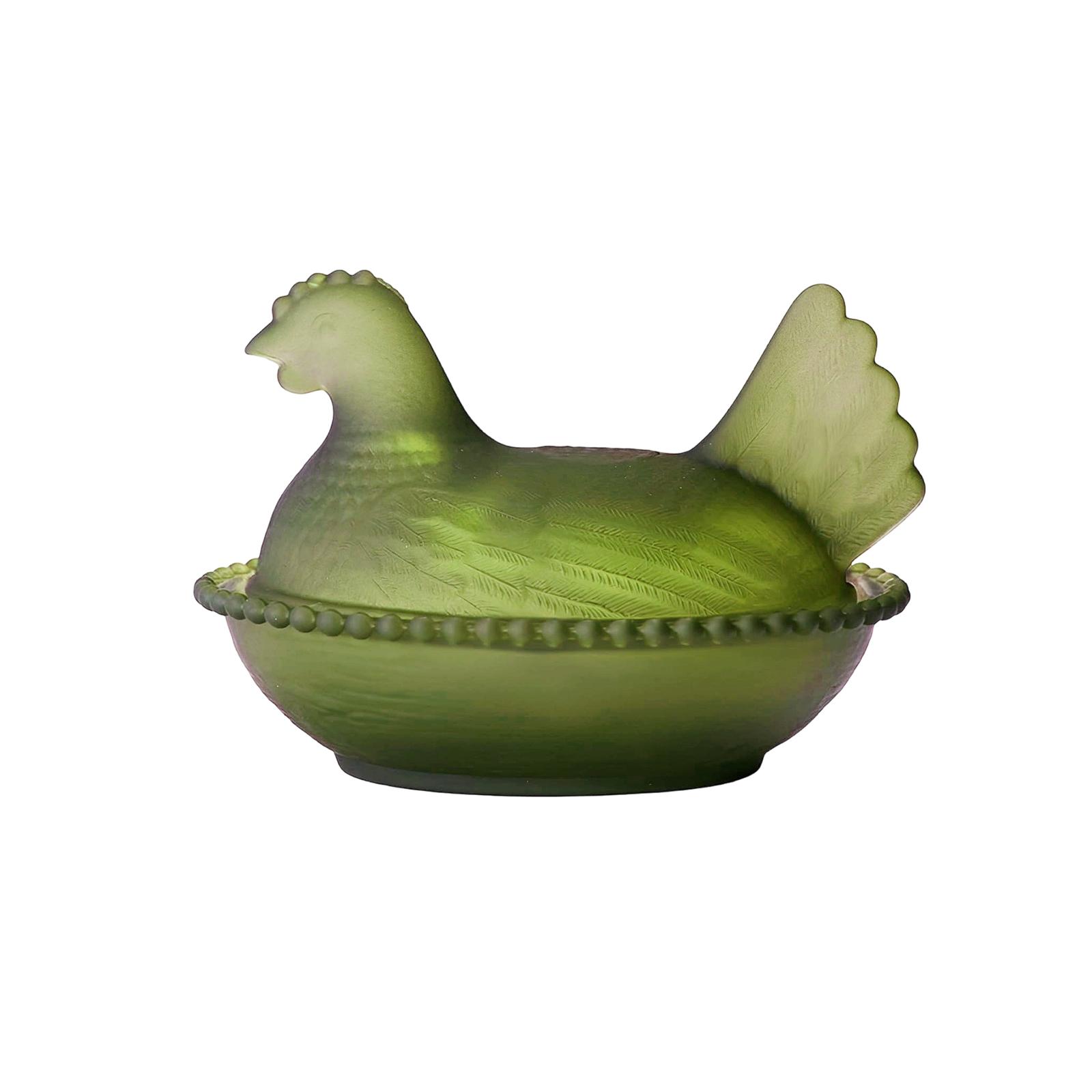 Acrylic Glass Chicken Shaped Storage Jar Figurine Candy Bowl One Size