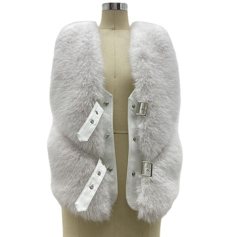 Fur winter new imitation fox fur vest women's fashion light and thin vest