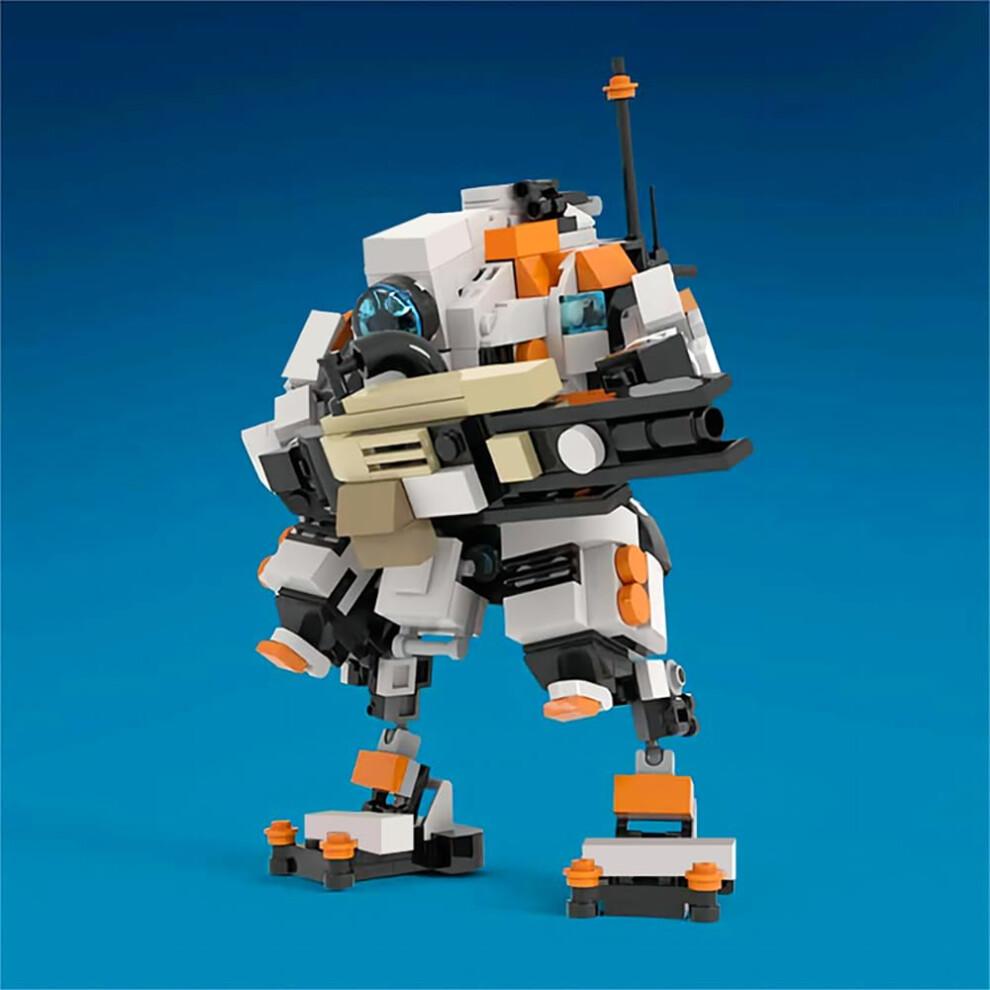 450 Piece Mecha Building Block Kit Titan Action Figure with Interactive Shooting Function and Poseable Design for Display and Play