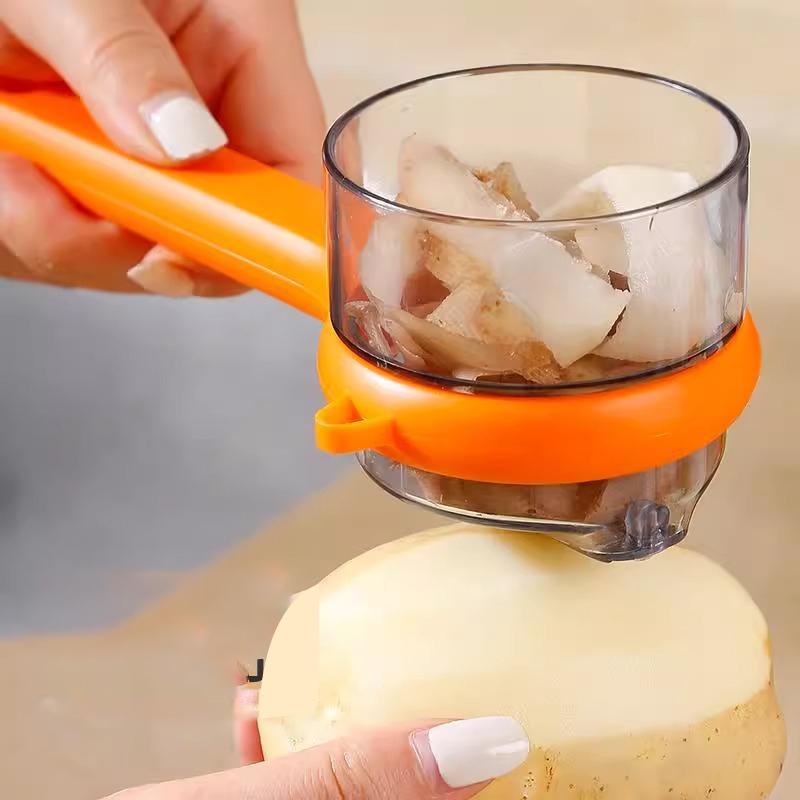 Potato Peeling Knife Vegetable Peeler with Peelings Storage Bucket Multi-Function Fruit Planing Knife Scraper Kitchen Gadgets