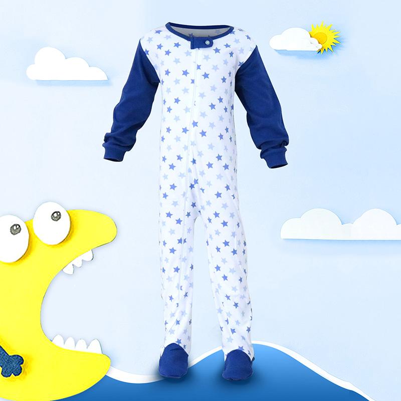 Neonati da 2 a 7 anni Pagliaccetti interi a maniche lunghe 100% cotone Vestiti Cerniera Ragazzi e ragazze Vestiti Pigiama Pagliaccetto