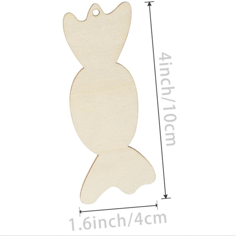 Diy Candy Wooden Handicrafts, Blank Wood Chip Decoration, Unfinished Candy Wood Chip Festival Decoration