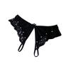 Pearl Decor Sheer Mesh Lace Thong Low Waist Lace Underwear Fashion Lace Flower Briefs Women  Home