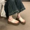 Sommer Damen Plateau Dicke Sohle Pantoletten Mode Zehensteg Slide Damen Lässig Strandurlaub Sandalen