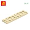 Non-Toxic 44Pcs/Lot 3034 2X8 Foundation Board Building Blocks Moc Basic Components Part Compatible With Bricks Children Toy Gift Box