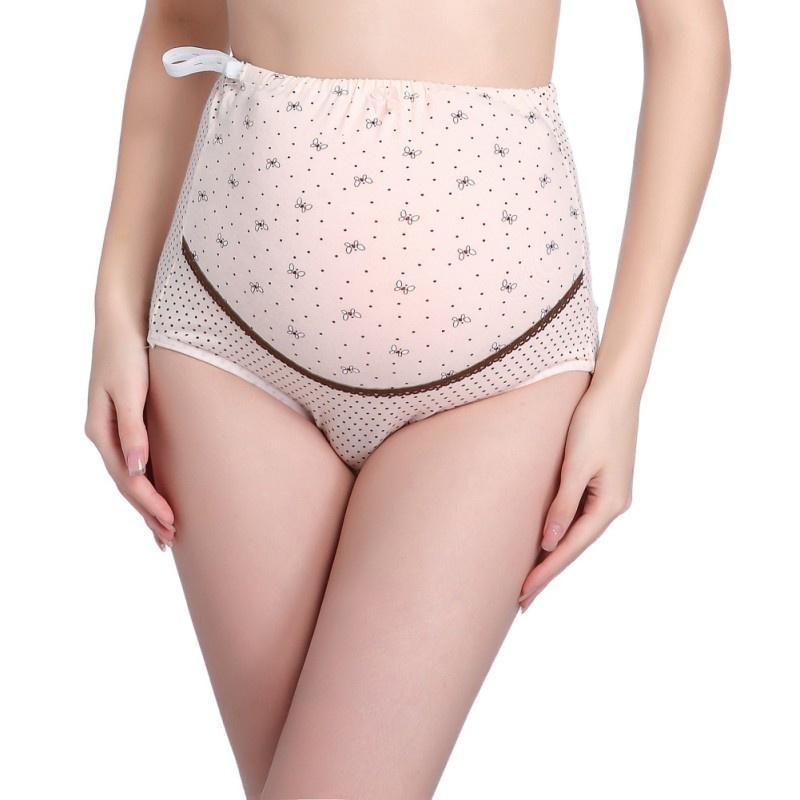Pregnant Women Dots Print Adjustable High Waist Pregnancy Underwear