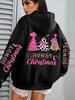 Merry Christmas Tree Print Women's Hip Hop Hoodie - Autumn/Winter Edition