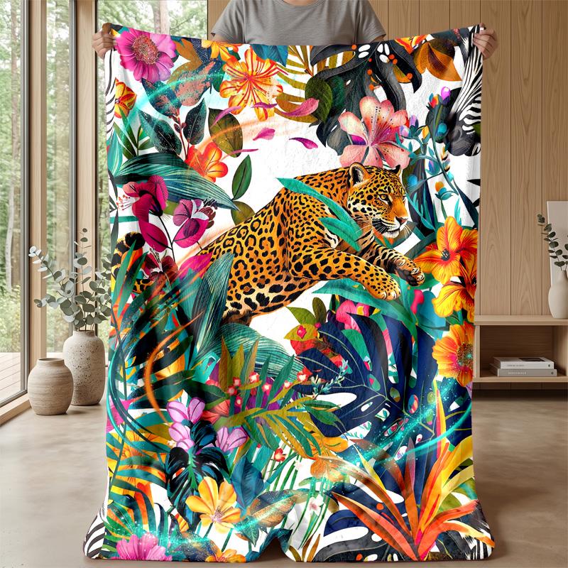 Jungle Glamour Pattern 1 Theme blanket Lightweight Warm Flannel Blanket Decorative Throw Blanket for Home Decoration