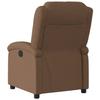 Electric Recliner Chair Brown Fabric
