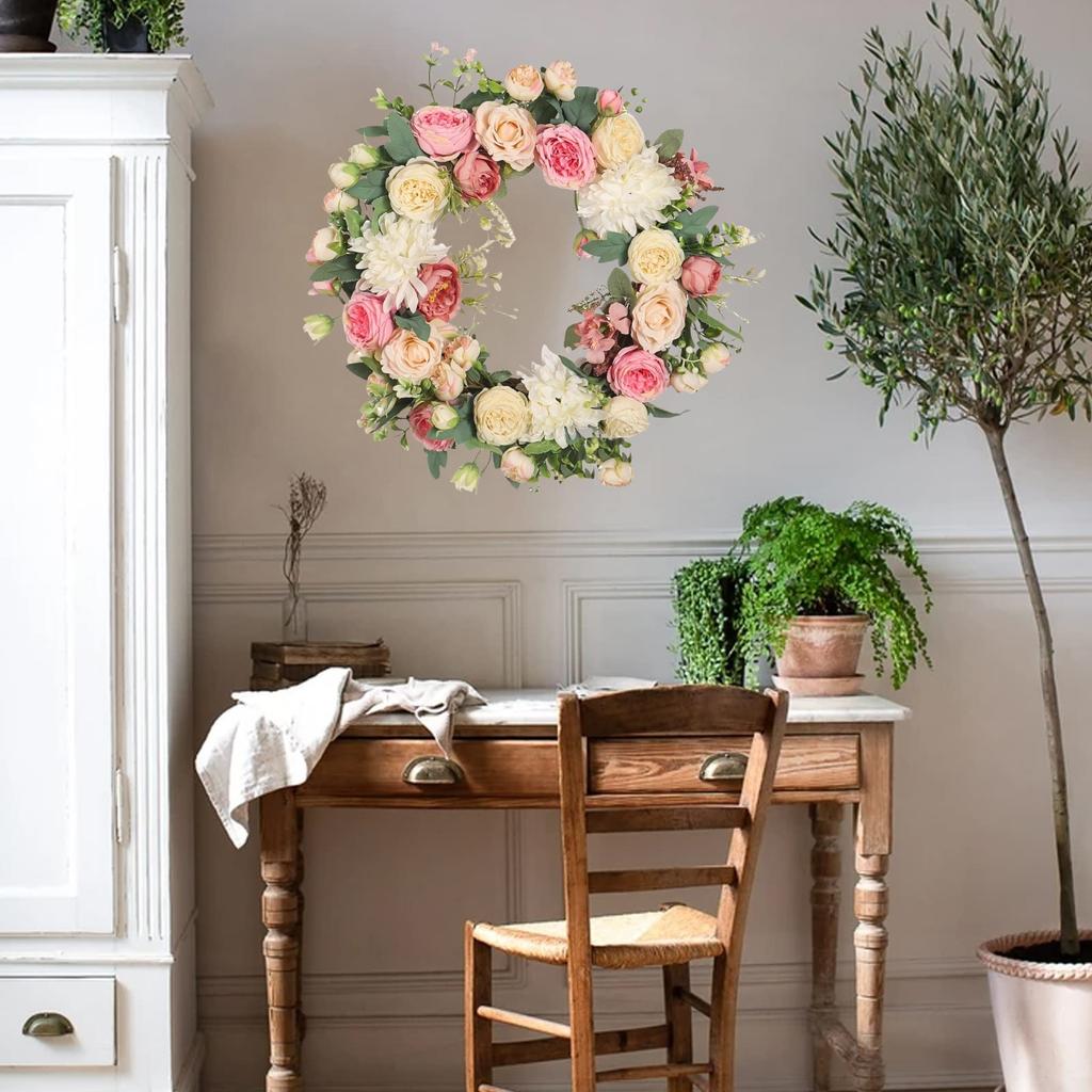 Artificial Peony Wreath Garland Rattan Home Decor Wedding Flower Door Decoration Table Centerpieces for Home And Wedding