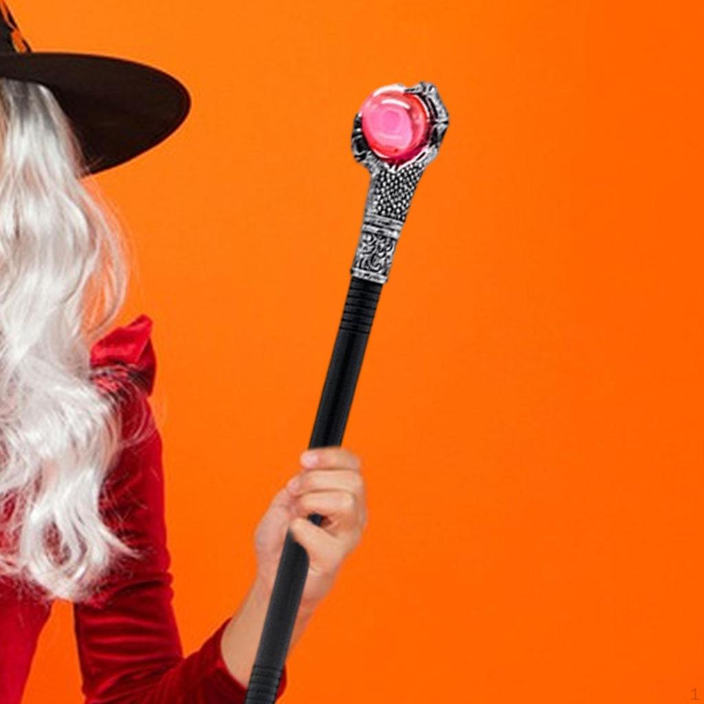 Halloween Costume Walking Cane for Festivals Stage Performance Show Birthday Red Color Ball
