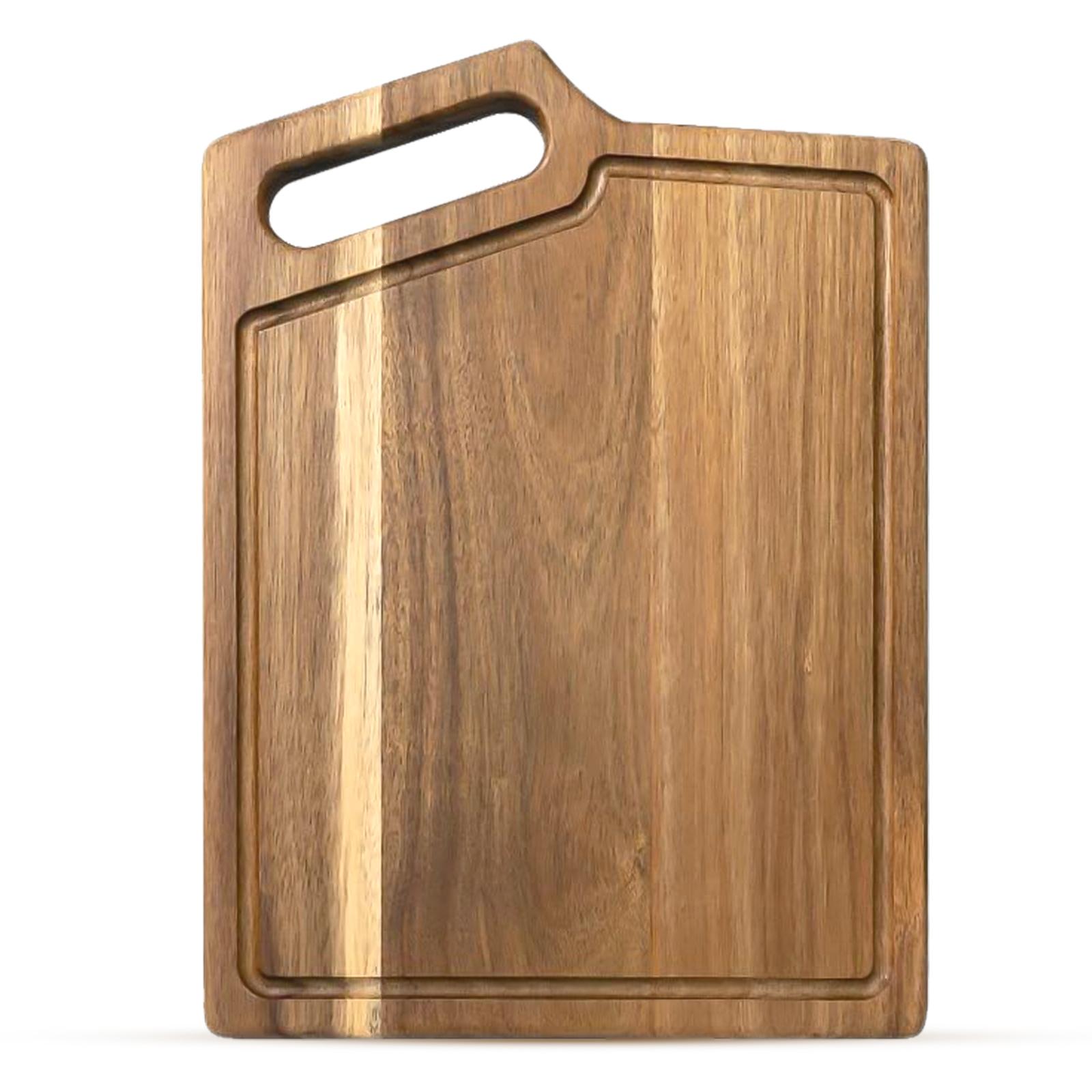 

Leeseph Большая разделочная доска из акации для кухни, разделочная доска с канавкой для сока и отверстием для ручки для мяса, овощей, сыра 30x20cm