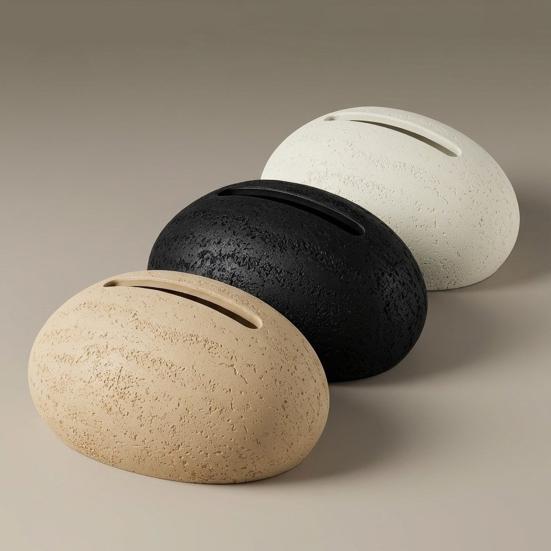 Tissue Box, Stone Shape Matte Tissue Holder, Waterproof Sandstone Texture Dust Resistant Tissue Dispenser, for Bathroom Living Room Decor
