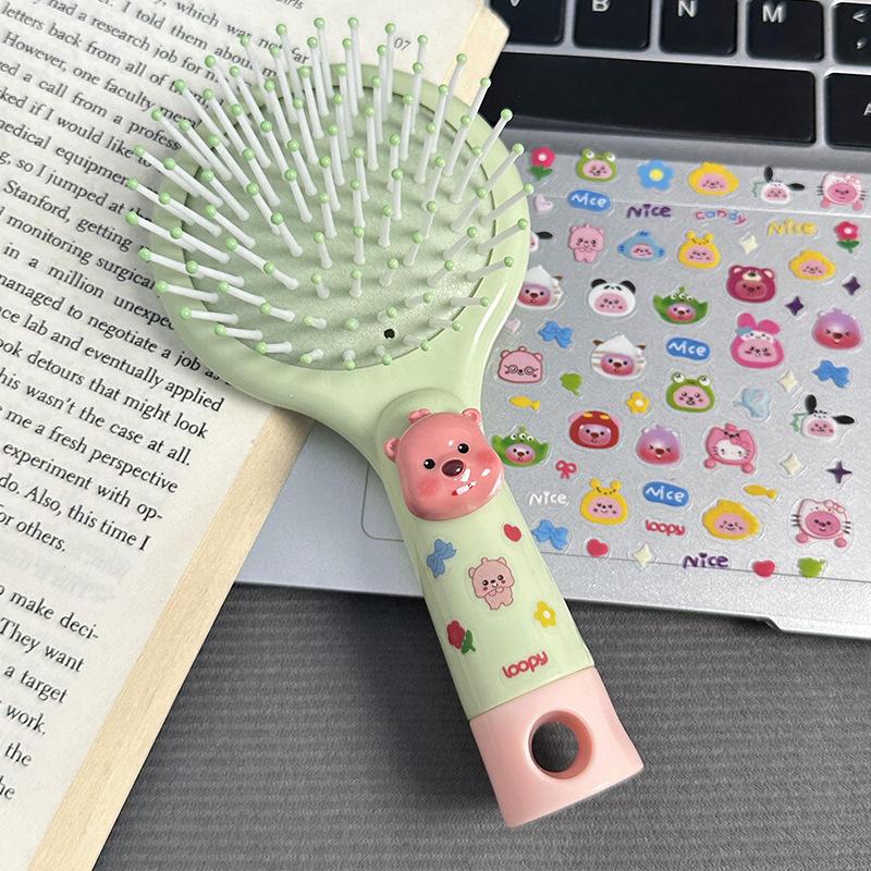 Diy Cartoon Air Cushion Comb Massage Portable Comb And Mirror All In One Comb