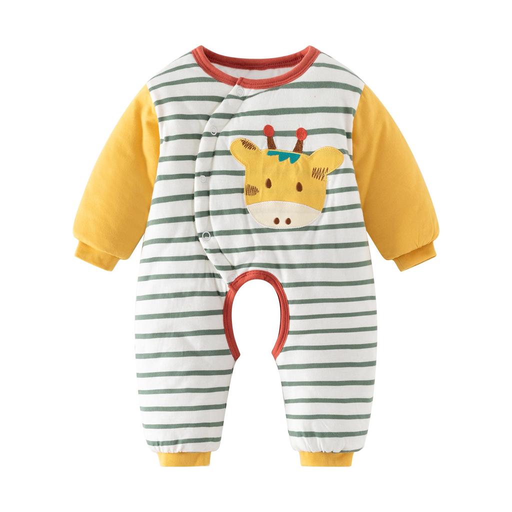 Macacão de Algodão Aconchegante para Bebê Menino - Roupa Quente e Estilosa para Outono/Inverno