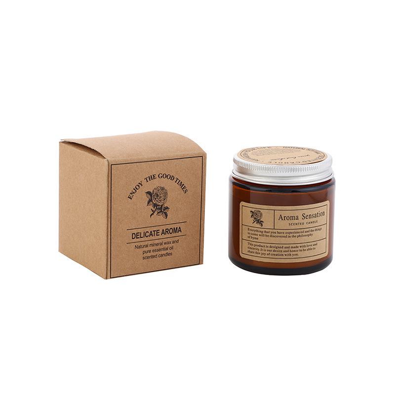 Smokeless Amber Glass Candle: Little Brown Bottle Fragrance Home Ornament