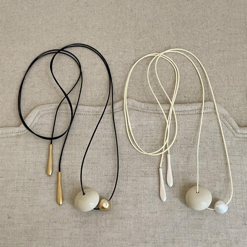 Korean Style Cord Necklace Aesthetic Trend Choker Fashion Bead Pendant Necklace  Party