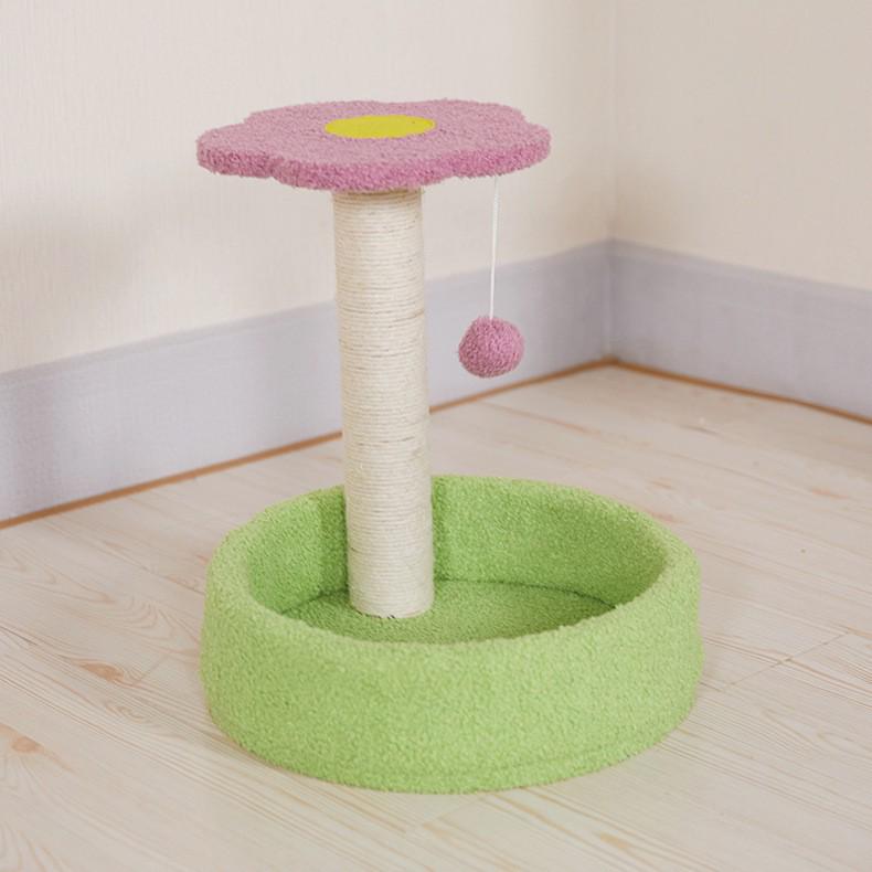 Compact Cat Tree with Sisal Scratching Post, Bed, and Scratch Board for Small Spaces - Ideal for Kittens and Adult Cats