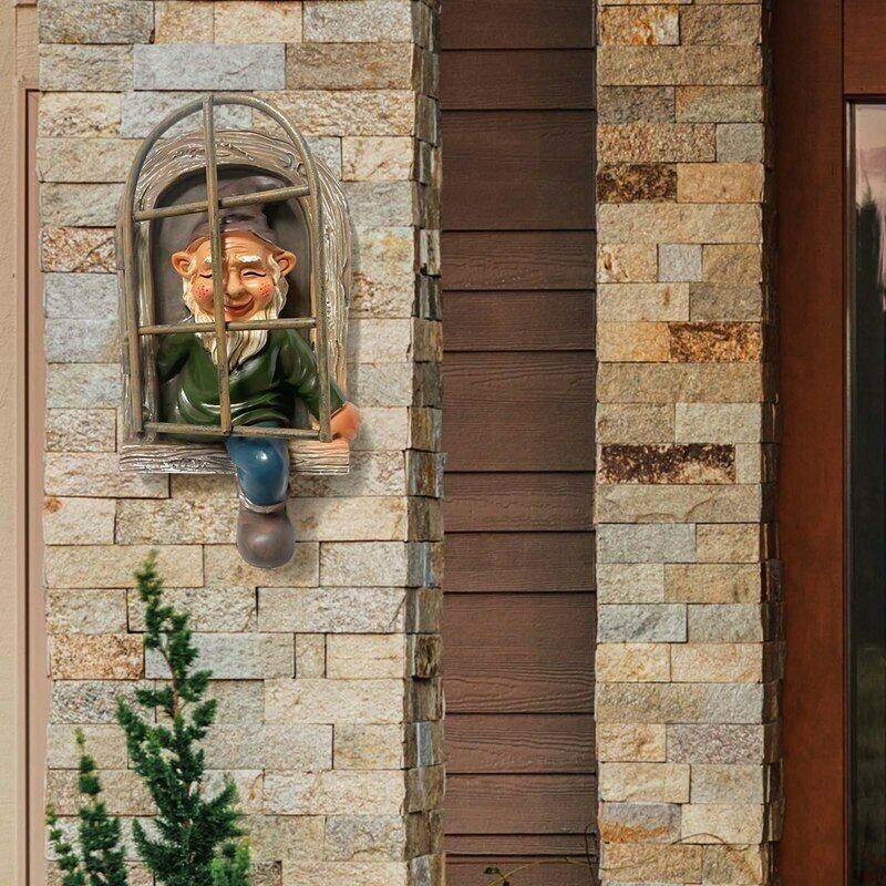 Creative Garden Statue Elf Tree Hug for Home Courtyard Porch Decoration Outdoor Decor