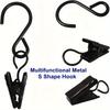 10pcs mini Hanging Multi-functional Storage Metal Hook Curtain Clip, Shower Curtain Hook Clip Outdoor Hanging Decorative Hook Clips