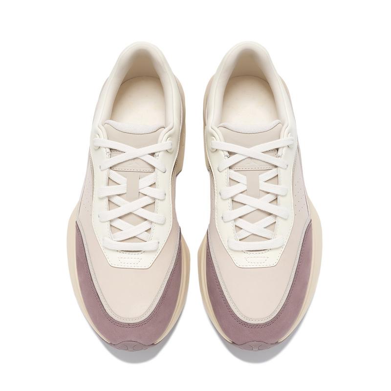 Li-Ning 1990 Sports Fashion Rebound Lightweight Low-Top Casual Shoes Women Casual Shoes Gray Brown ALFU016-2