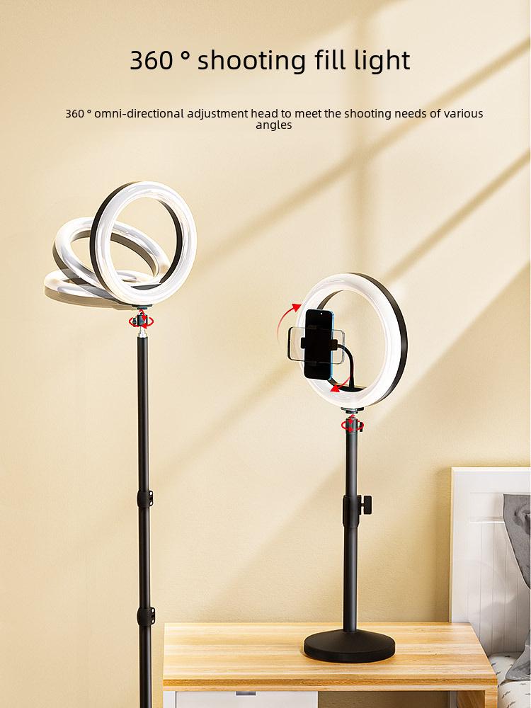 2023 Mobile Phone Live Broadcast Stand with Fill Light - Complete Set for Vibrato Shooting, Beauty Selfies, and Desktop Use
