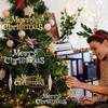 Christmas Letters Hanging Sign 3D Holes Designed Merry Christmas Gold Pendant Home Party Xmas Tree Door Hanging Decoration 2024