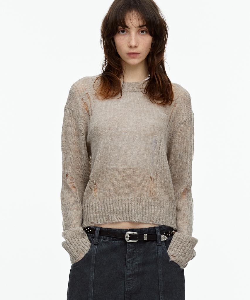 FALLETT Grunge Sheer Knit Black