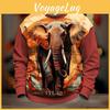 Elephant Street Hoodies Fashion Mens Graffiti Print Sweatshirt Oversized Casual Fun Crew Neck Pullover Street Men Clothing