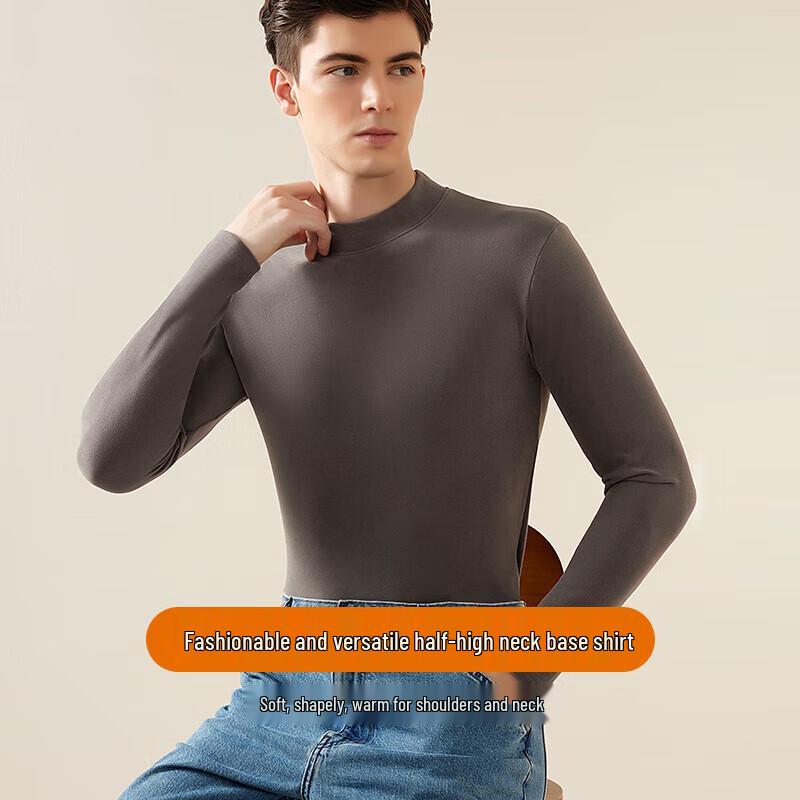 

Men s Mock Neck Double-Sided Brushed Thermal Base Layer L-3XL