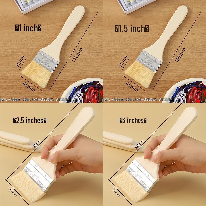 

Soft Wool Bristle Brush - Non-Shedding, Ideal for Paint & Barbecue