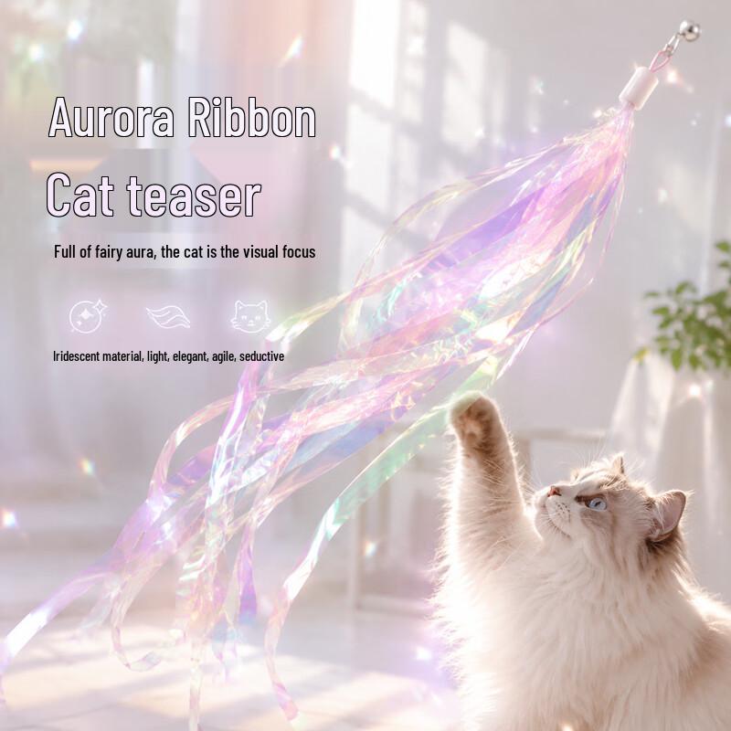 VZZS Aurora Ribbon Cat Wand Refill Heads (7-Pack)