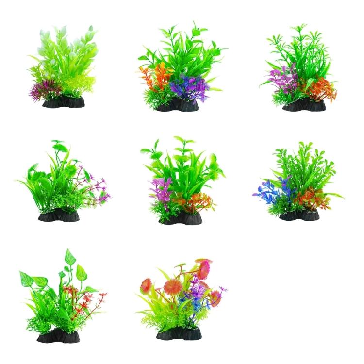 Simulation Artificial Water Plant with Base Life Like Fishtanks PVC Grass for Aquariums Underwater Landscape Plant 5PCS