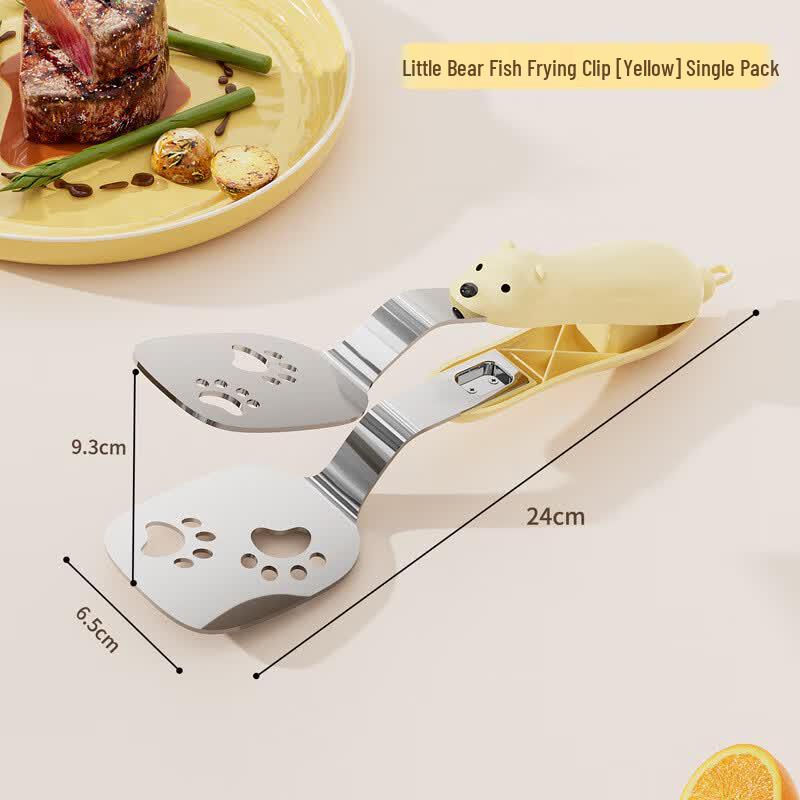 Boyiduo Little Bear Stainless Steel Frying Spatula Tongs