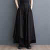 Plus Size Black Vintage High Waist Casual Loose Spring Summer Wide Leg Skirt Pants Women Trousers