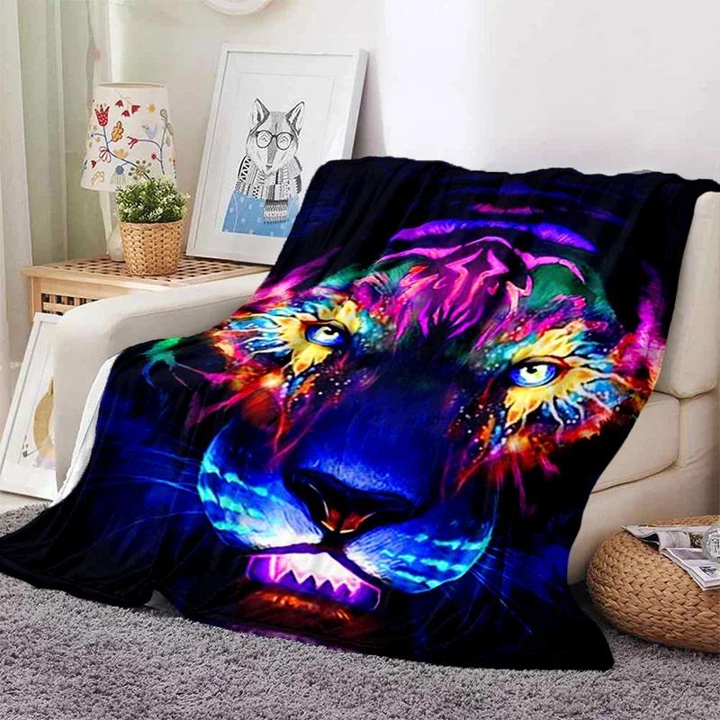 3D Tiger Blanket Super Soft For Spring Autumn Modern Line Art Sherpa Blanket Bedspread Throw Travel Dropship Sumikko Gurashi