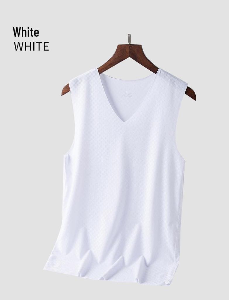 Men's Quick-Drying Slim Fit V-Neck Mesh Ice Silk Summer Tank Top