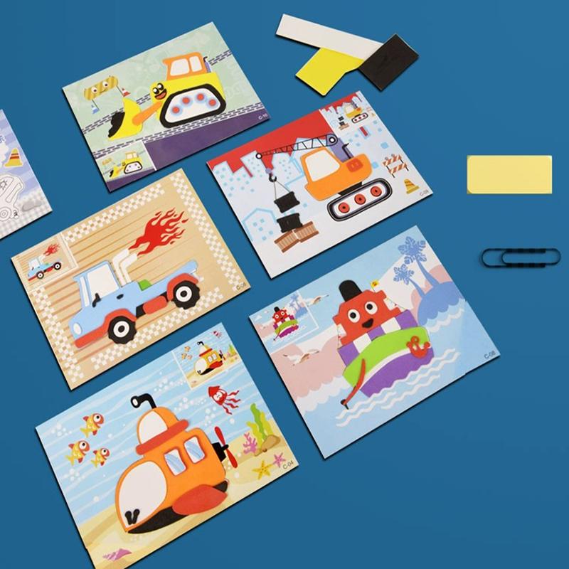 10 Pieces 3D EVA Foam Sticker Creativity Art Crafting Set ideal for Children Boys Girls DO IT YOURSELF Cartoon Animal Transportation Painting ideal