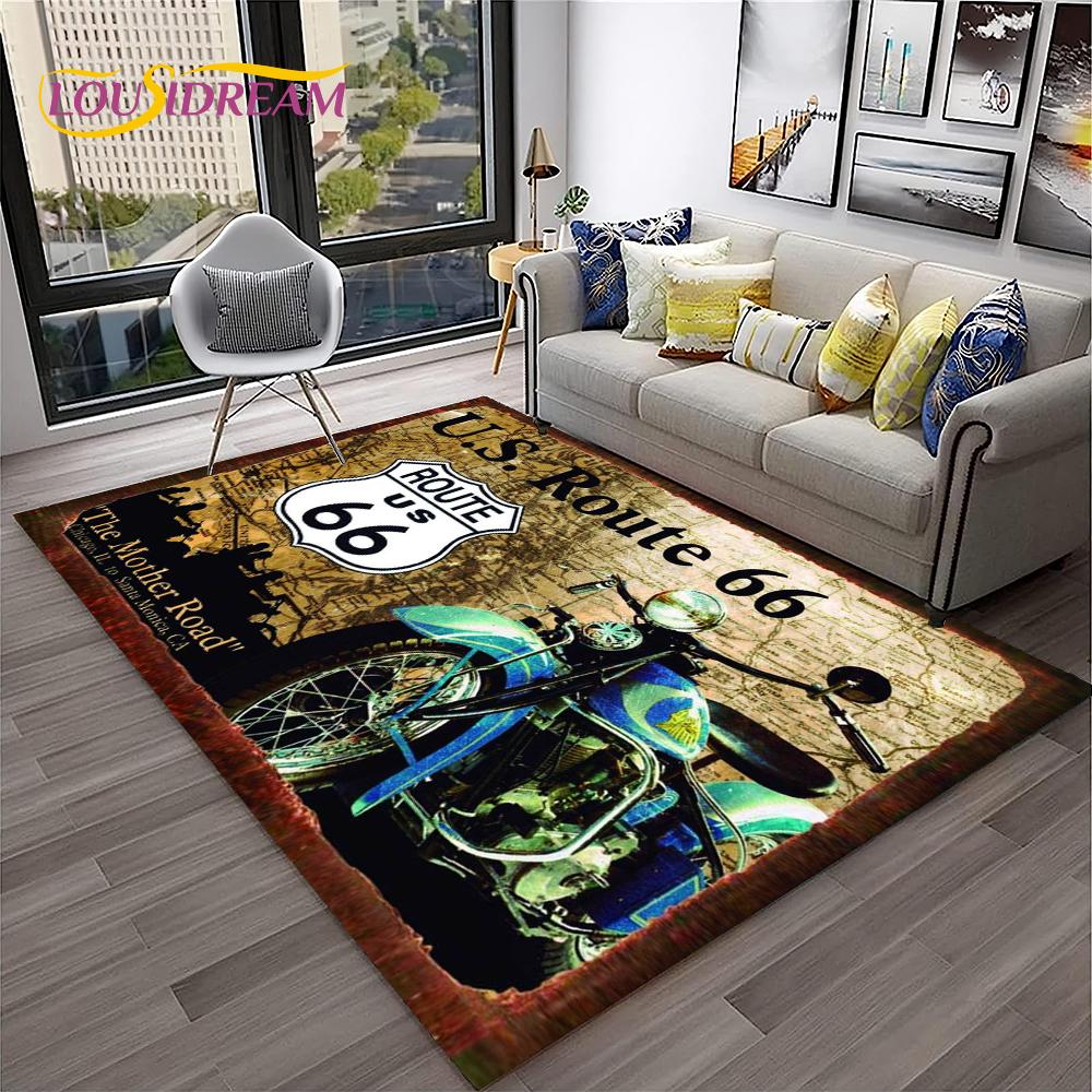 Mother Road,Historic Route 66,mãe Estrada Carpet Rug for Home Living Room Bedroom Sofa Doormat Decor,Area Rug Non-slip Floor Mat