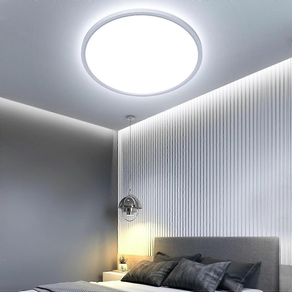 24W Round LED Ceiling Light, 6500K Ceiling Light, 2400LM Modern Light, Living Room, Bedroom, Kitchen, IP44, 23cm