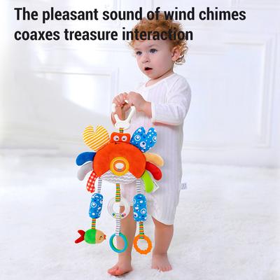 Newborn Plush Animals Bed Bell Baby Hanging Rattles Toys Soft Sensory Stroller Handle Toys for Babies Development